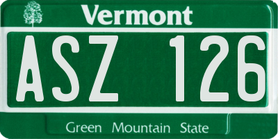 VT license plate ASZ126