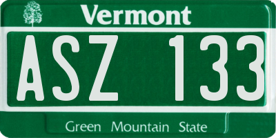 VT license plate ASZ133