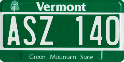 VT license plate ASZ140