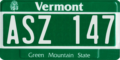 VT license plate ASZ147