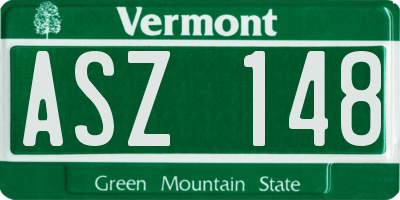 VT license plate ASZ148