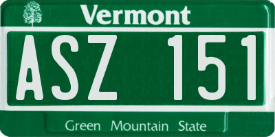VT license plate ASZ151