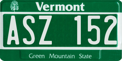 VT license plate ASZ152