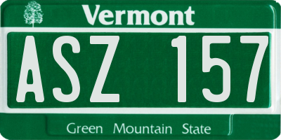 VT license plate ASZ157