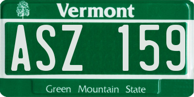 VT license plate ASZ159