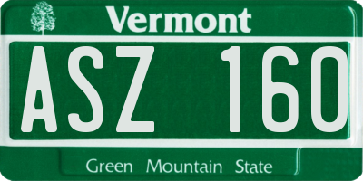 VT license plate ASZ160