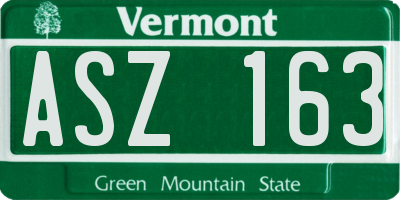 VT license plate ASZ163