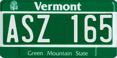 VT license plate ASZ165