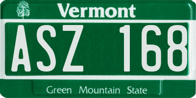 VT license plate ASZ168