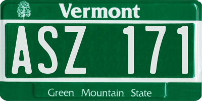 VT license plate ASZ171