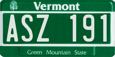 VT license plate ASZ191