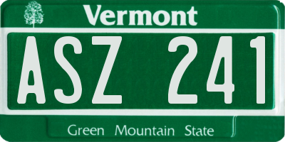 VT license plate ASZ241