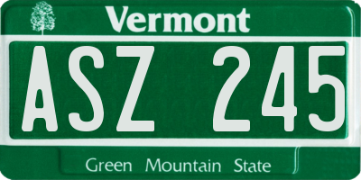 VT license plate ASZ245