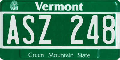 VT license plate ASZ248