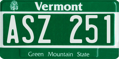 VT license plate ASZ251