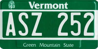 VT license plate ASZ252
