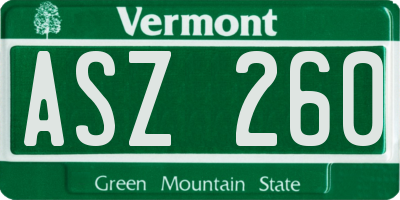 VT license plate ASZ260