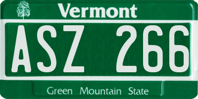 VT license plate ASZ266