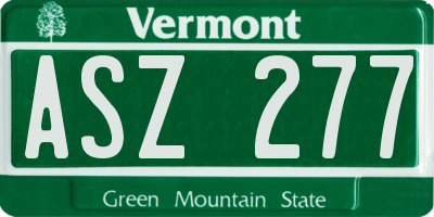 VT license plate ASZ277