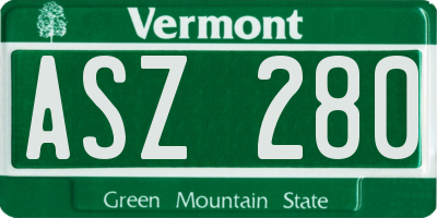 VT license plate ASZ280