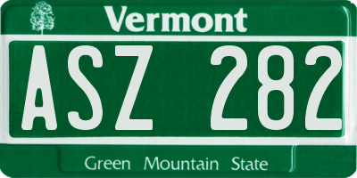 VT license plate ASZ282