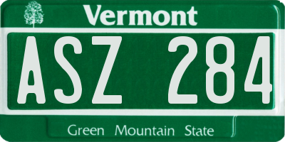 VT license plate ASZ284