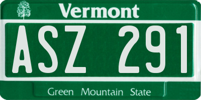 VT license plate ASZ291