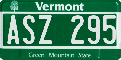 VT license plate ASZ295