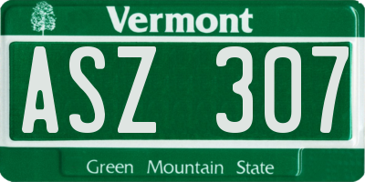 VT license plate ASZ307