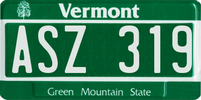 VT license plate ASZ319