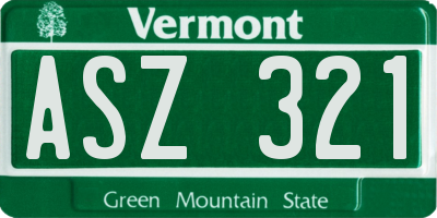 VT license plate ASZ321