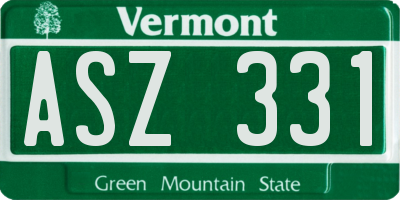 VT license plate ASZ331
