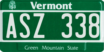 VT license plate ASZ338