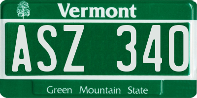 VT license plate ASZ340