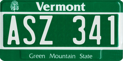 VT license plate ASZ341