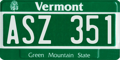 VT license plate ASZ351