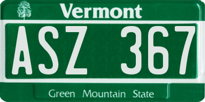 VT license plate ASZ367