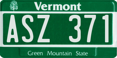 VT license plate ASZ371