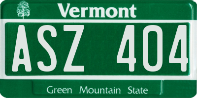 VT license plate ASZ404