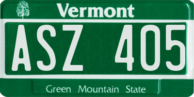 VT license plate ASZ405