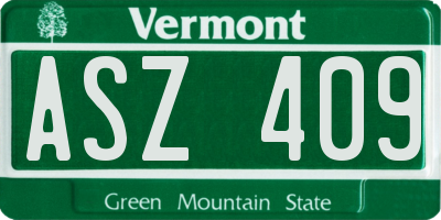 VT license plate ASZ409