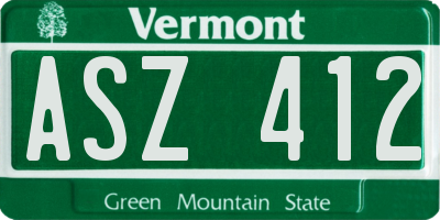 VT license plate ASZ412