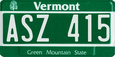 VT license plate ASZ415