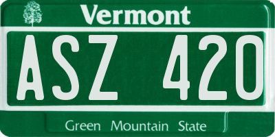 VT license plate ASZ420