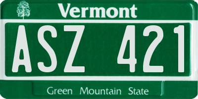 VT license plate ASZ421