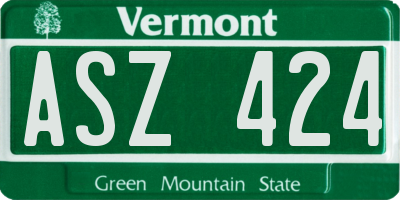 VT license plate ASZ424