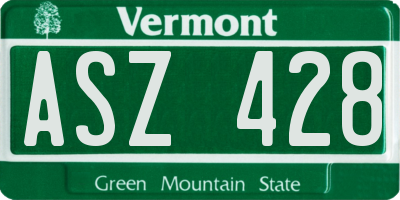 VT license plate ASZ428