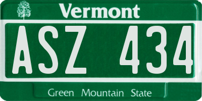 VT license plate ASZ434