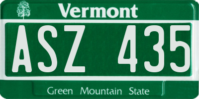 VT license plate ASZ435