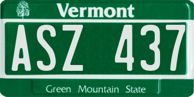 VT license plate ASZ437
